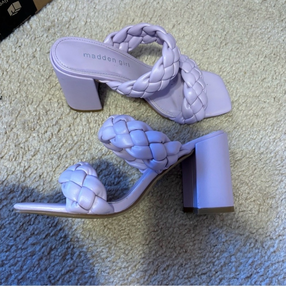 Madden Girl Lavender Braided Block Heels